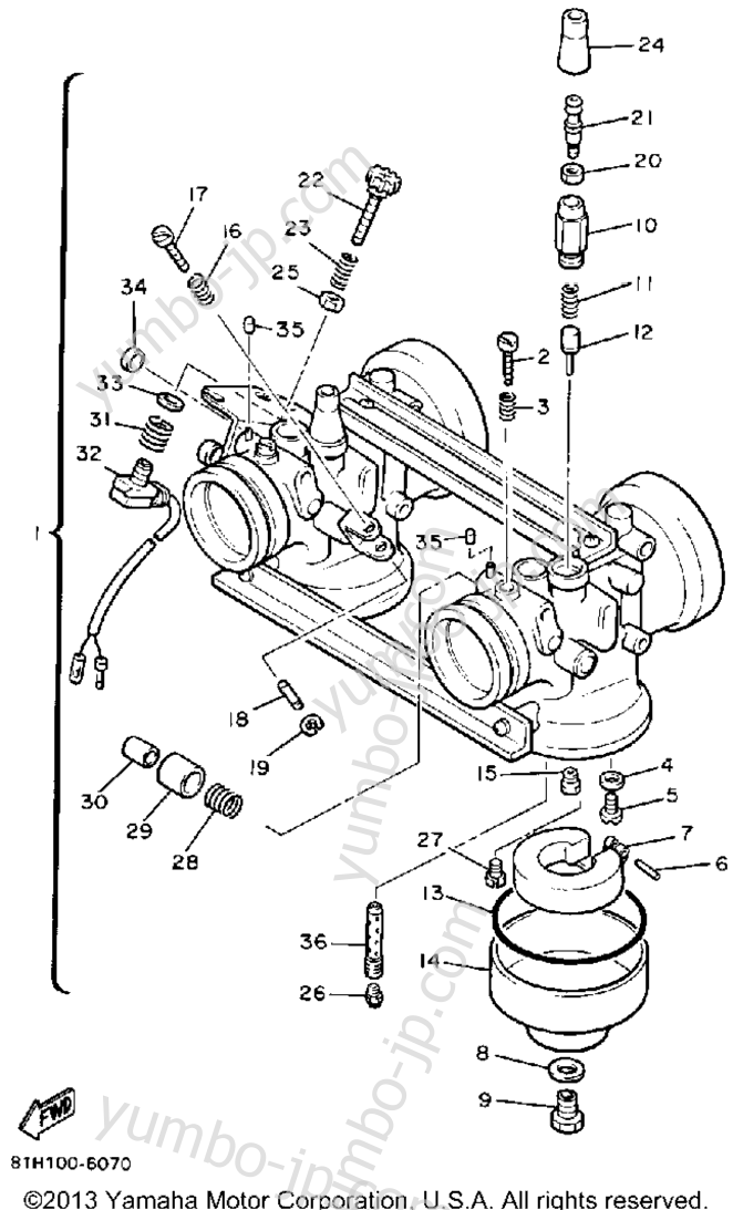 CARBURETOR for snowmobiles YAMAHA PHAZER (PZ480M) 1988 year