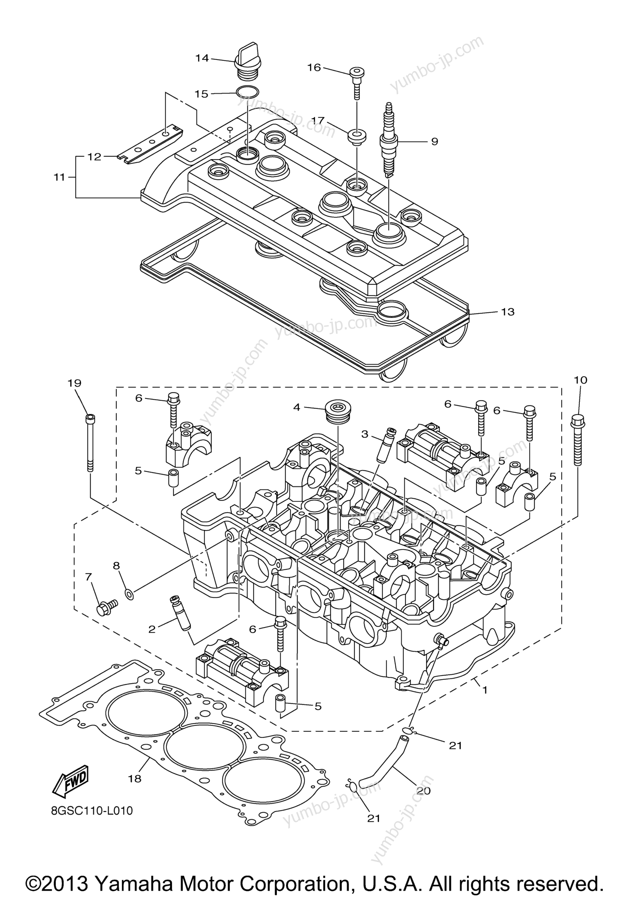 CYLINDER HEAD for snowmobiles YAMAHA RS VENTURE (RST90BS) 2012 year