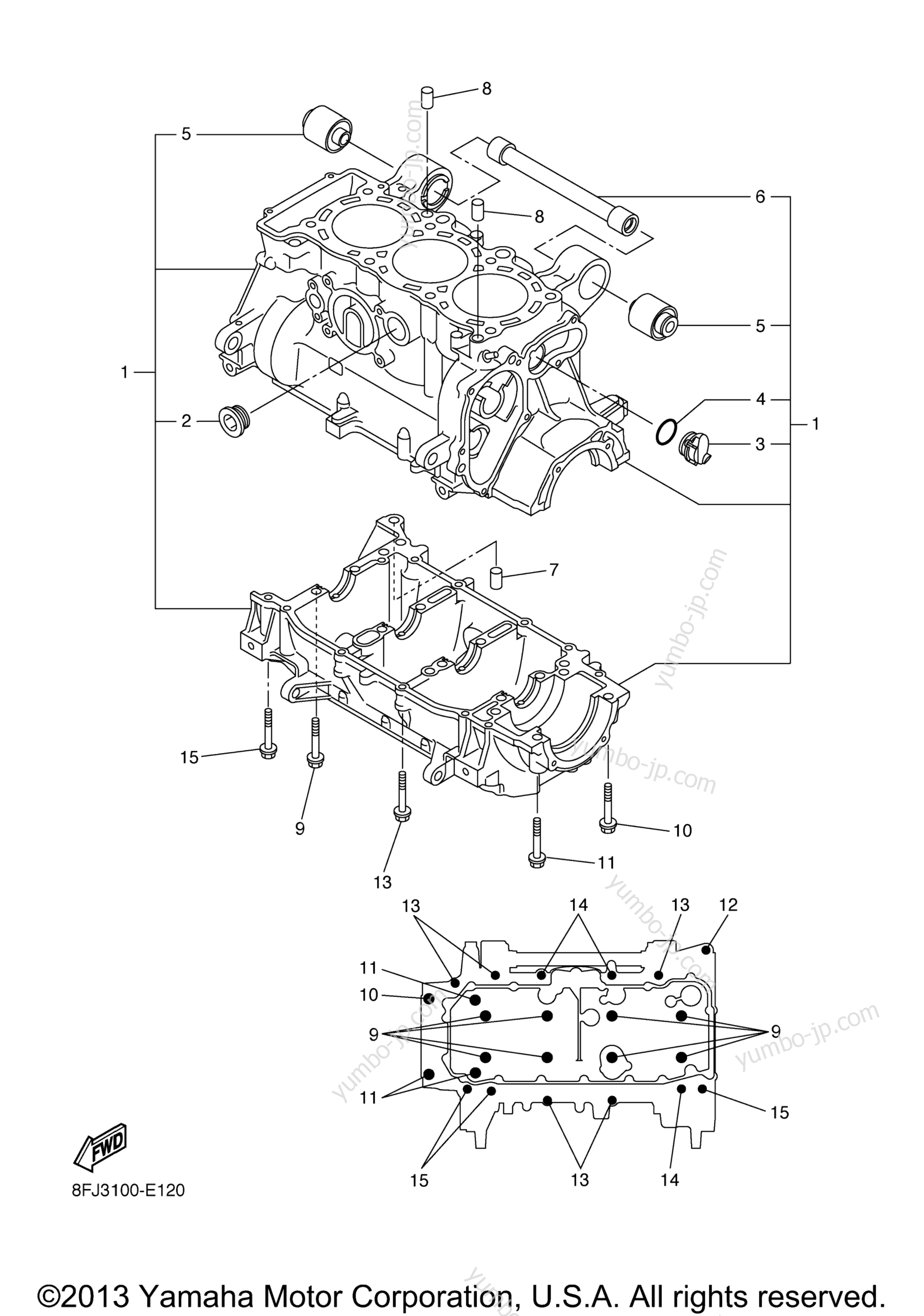 CRANKCASE for snowmobiles YAMAHA RS VENTURE (RST90ZS) 2010 year