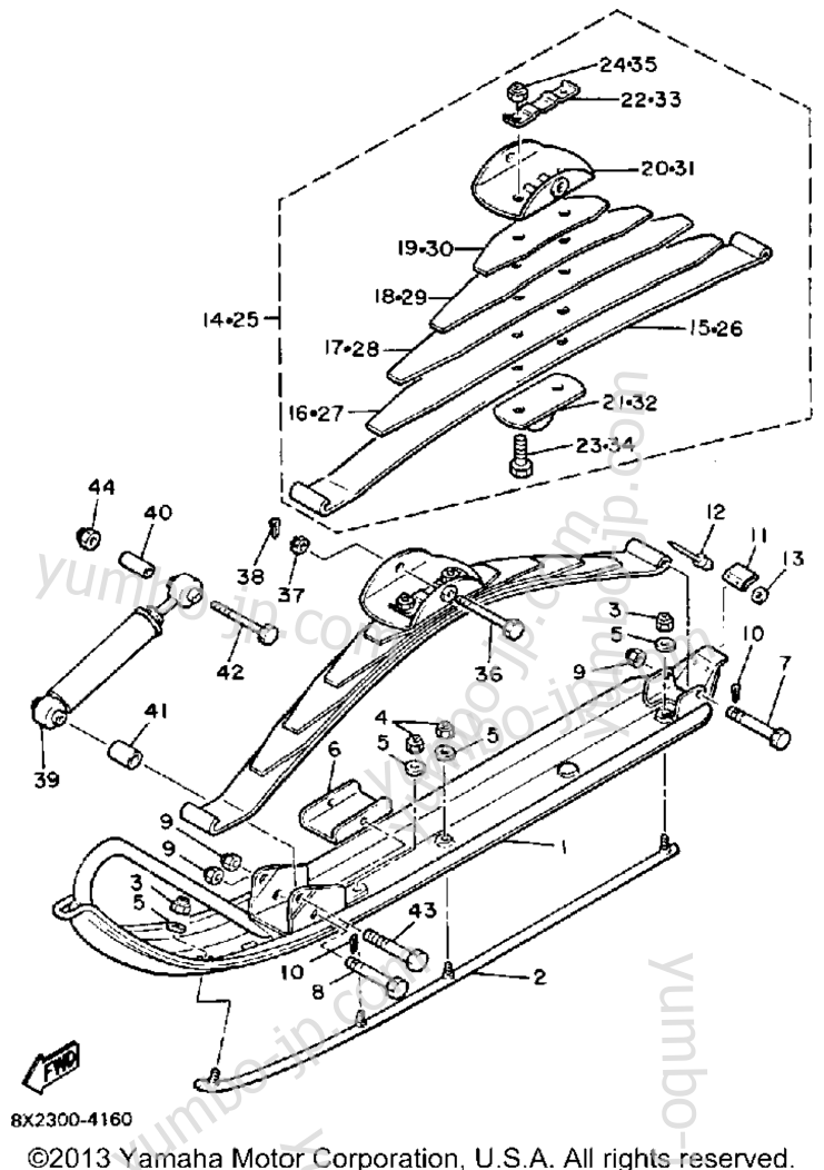 Ski для снегоходов YAMAHA ENTICER LTR (LONG TRACK+REVERSE) (ET340TRM) 1988 г.