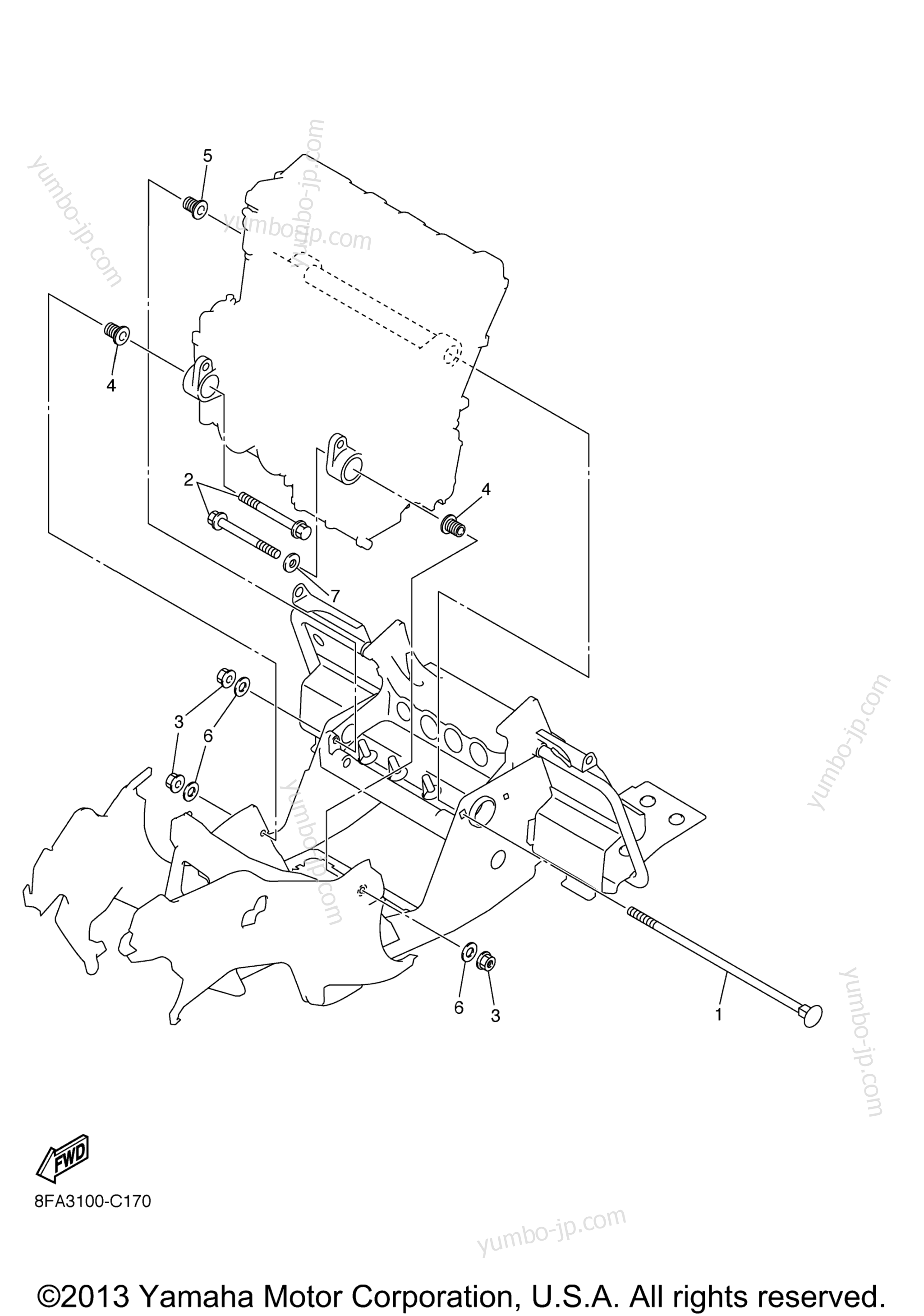 Engine Bracket для снегоходов YAMAHA RX-1 MOUNTAIN LIMITED EDITION (RX10MSK) 2005 г.