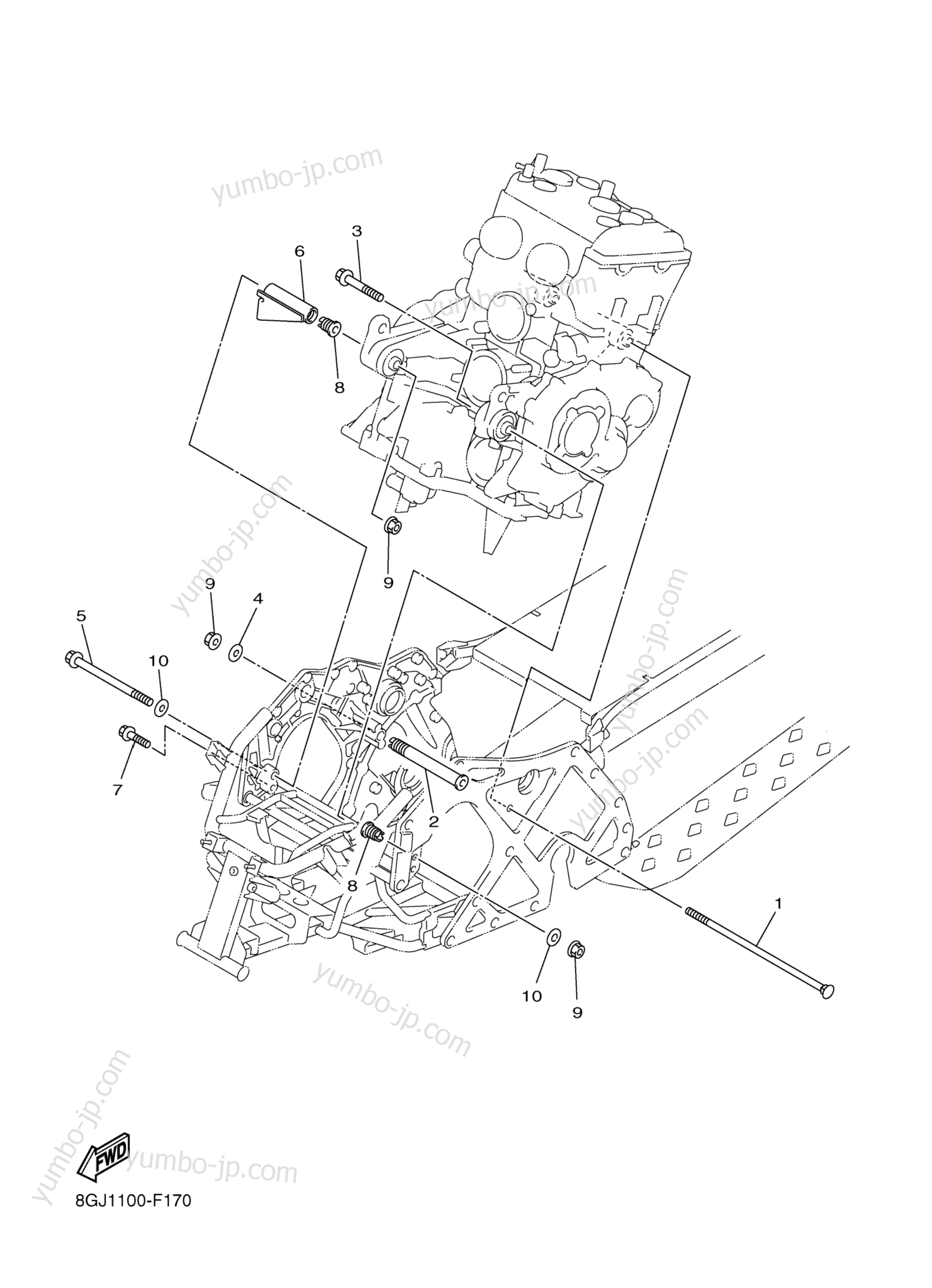 Engine Bracket for snowmobiles YAMAHA VENTURE LITE (PZ50VTBW) 2012 year