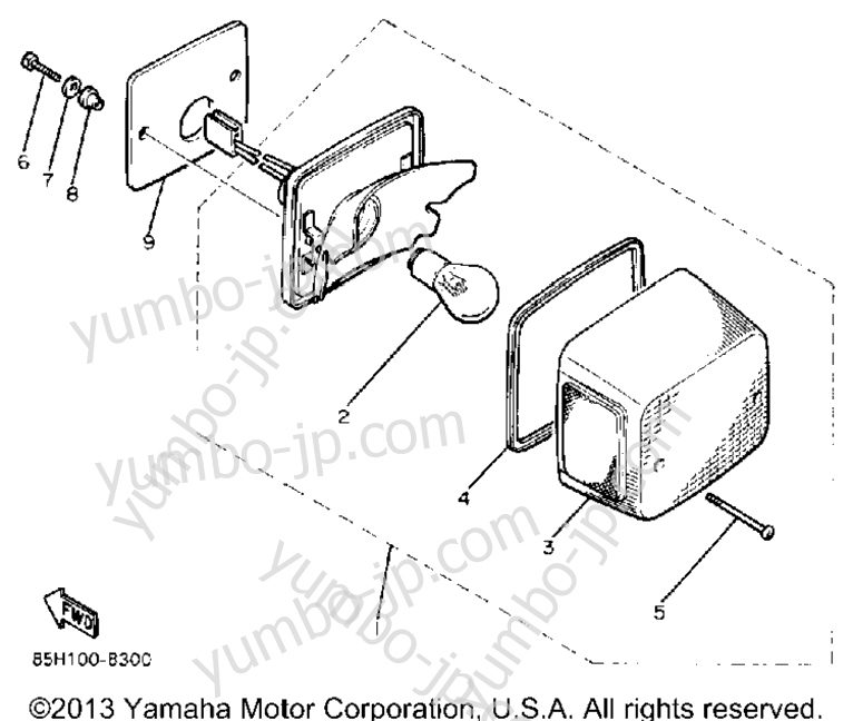 TAILLIGHT для снегоходов YAMAHA SNOSCOOT (ELEC START) (SV80EP) 1990 г.