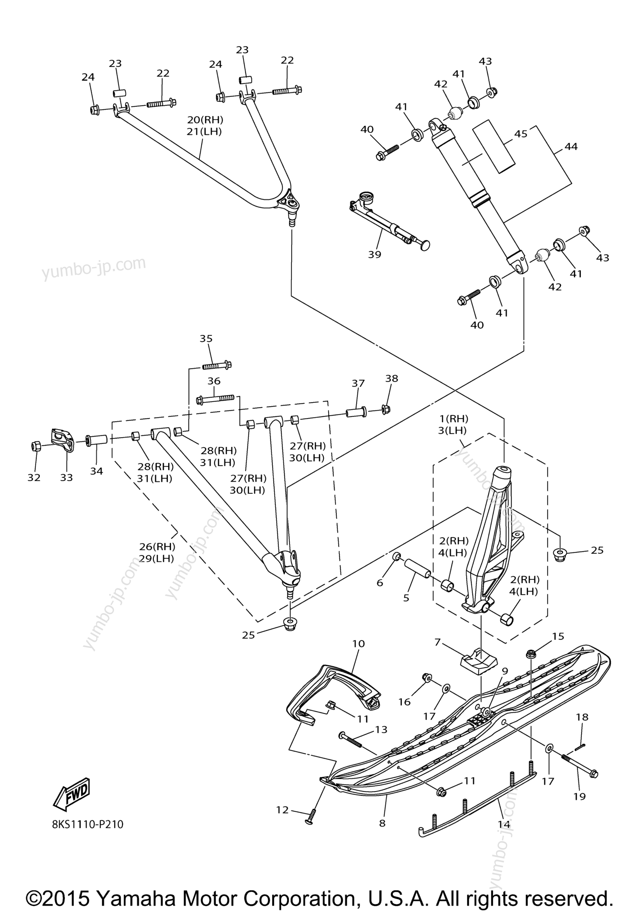 Ski для снегоходов YAMAHA SRVIPER M TX 153 SE (SR10M53SFL) 2015 г.