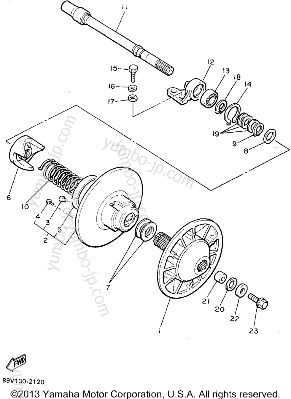 Secondary Sheave for snowmobiles YAMAHA VENTURE XL (VT480U) 1994 year