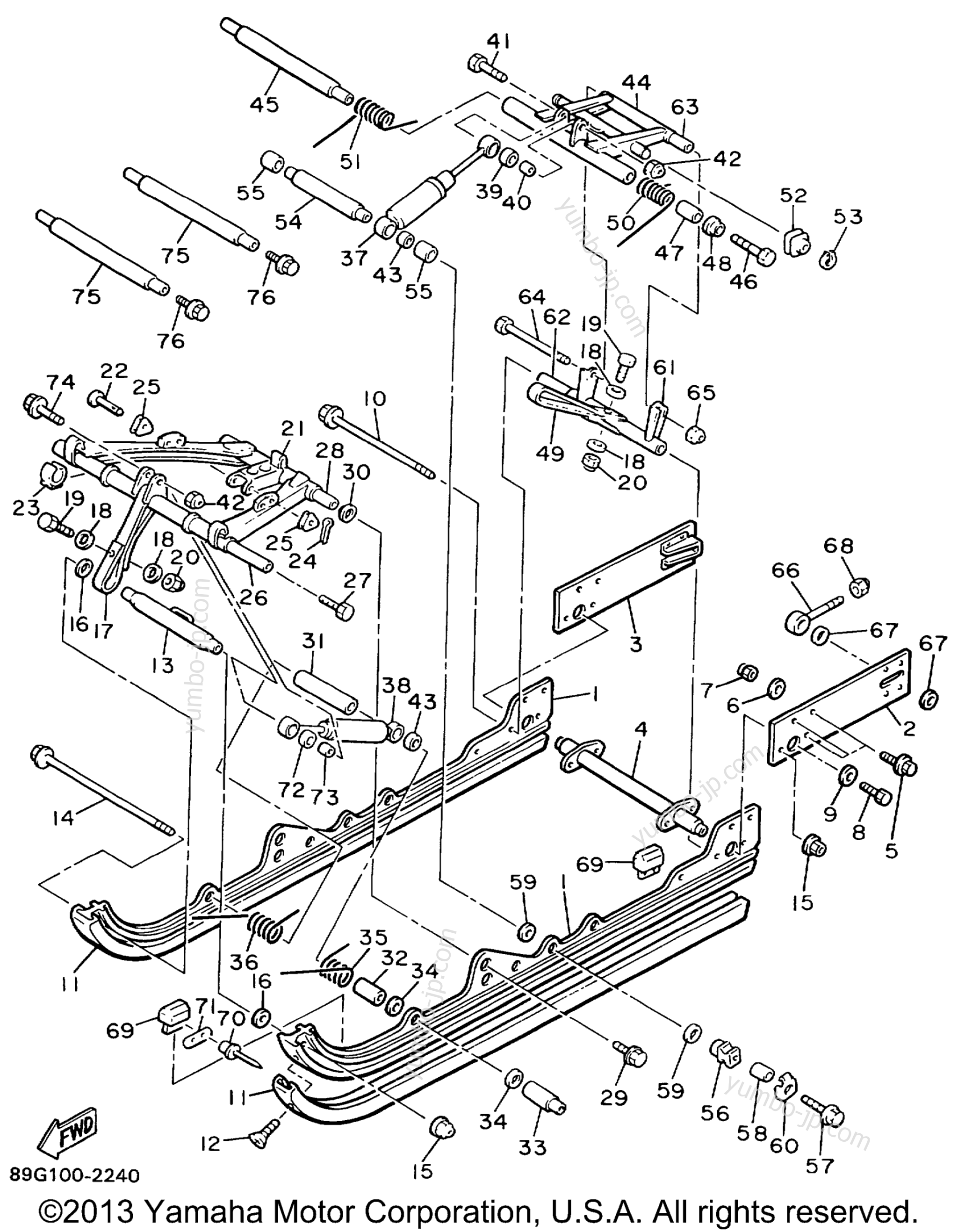 Track Suspension 2 for snowmobiles YAMAHA PHAZER MOUNTAIN LITE (PZ480STC) 1999 year