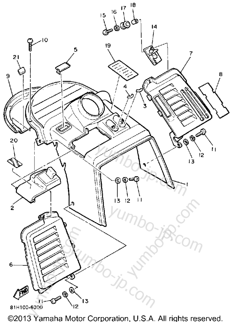 INSTRUMENT PANEL for snowmobiles YAMAHA PHAZER (PZ480M) 1988 year