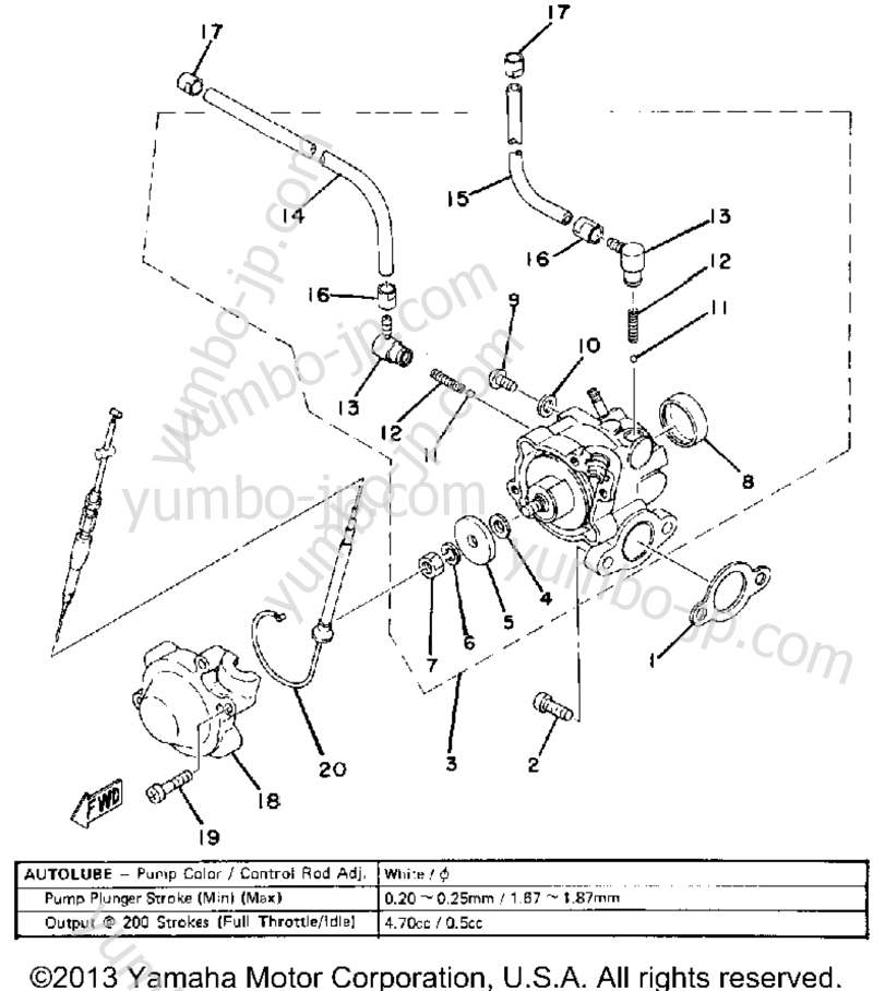 OIL PUMP for snowmobiles YAMAHA ET340C 1979 year