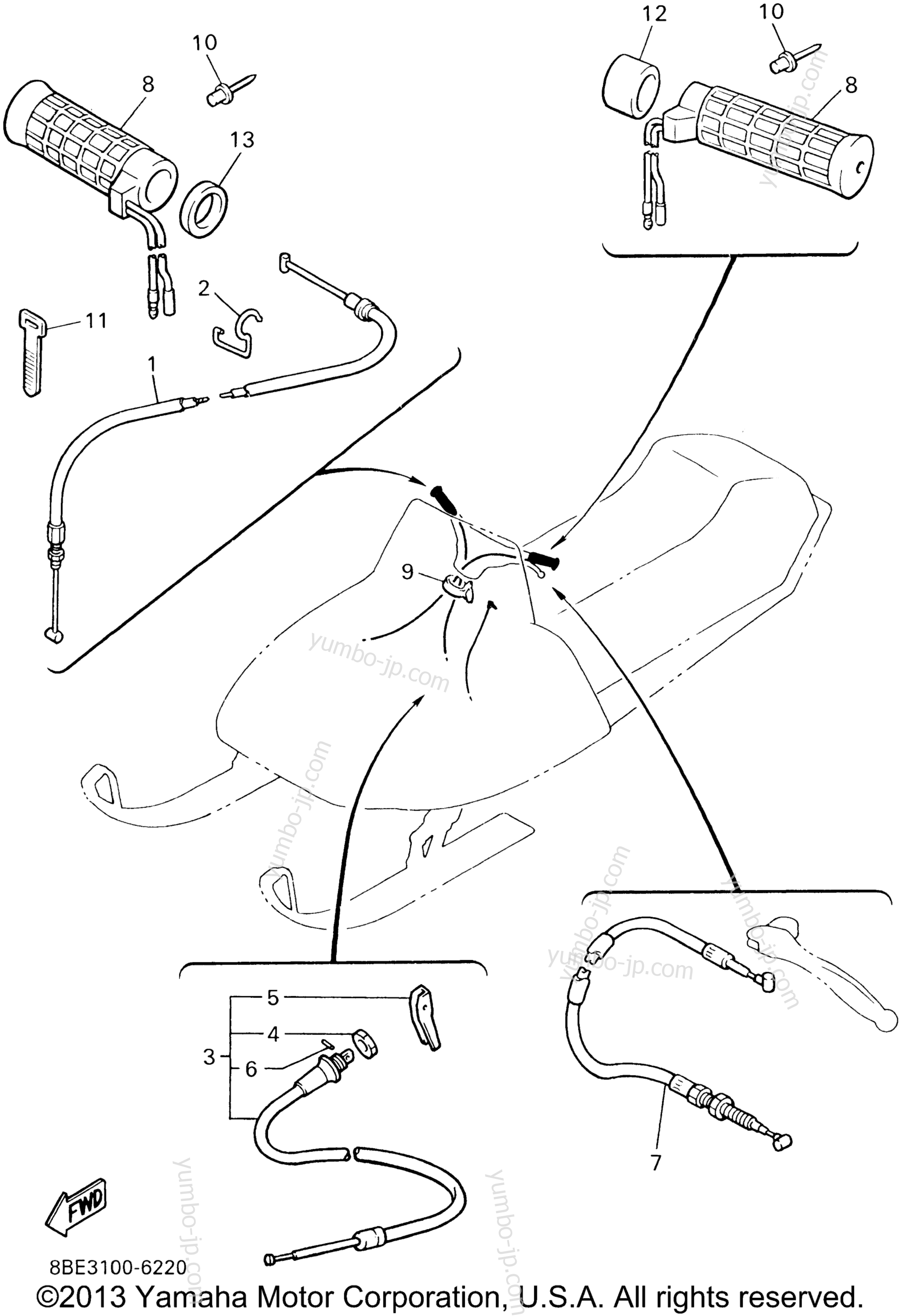CONTROL CABLE for snowmobiles YAMAHA CS340 (CS340ED) 2000 year