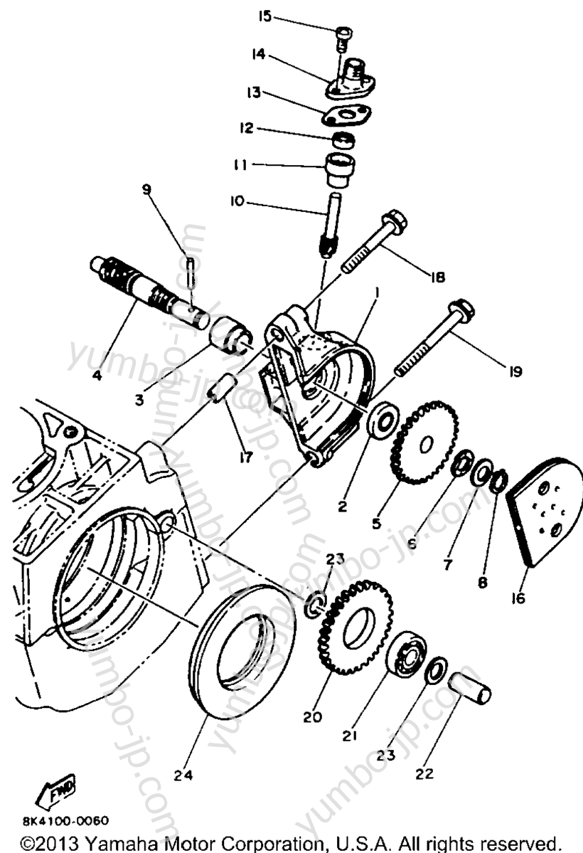 Pump Drive - Gear for snowmobiles YAMAHA SRV (SR540H) 1984 year