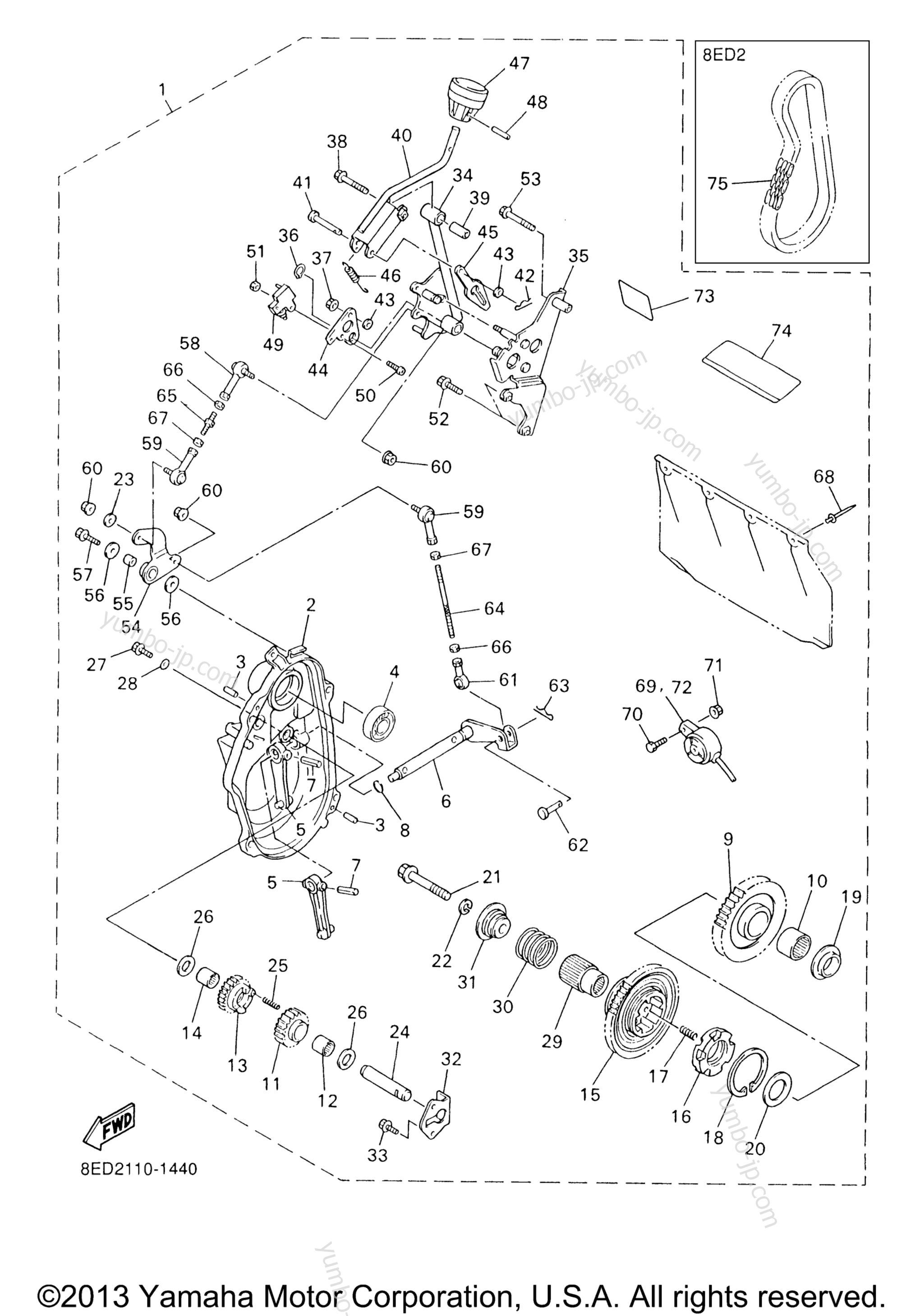 Alternate Reverse Gear Kit для снегоходов YAMAHA MOUNTAIN MAX 700 (MM700F) 2001 г.