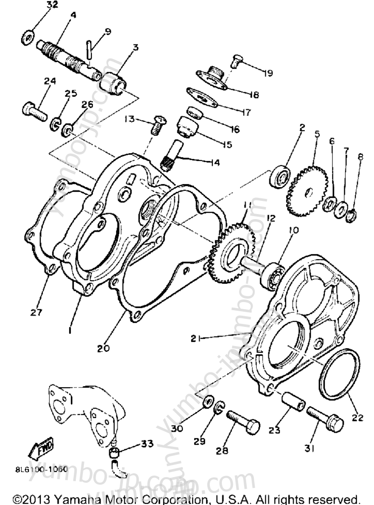 Pump Drive - Gear for snowmobiles YAMAHA EXCEL III (EC340K) 1986 year