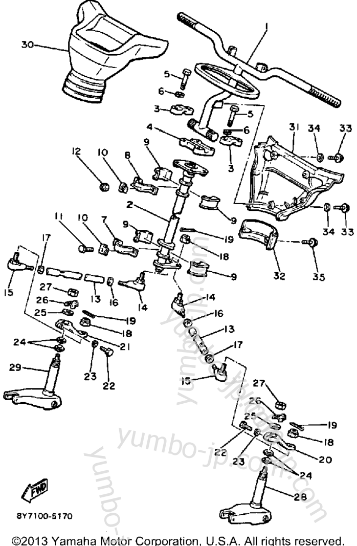 Steering для снегоходов YAMAHA XL-V (XL540J) 1985 г.