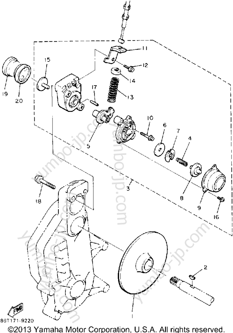 BRAKE для снегоходов YAMAHA SRV (SR540P) 1990 г.