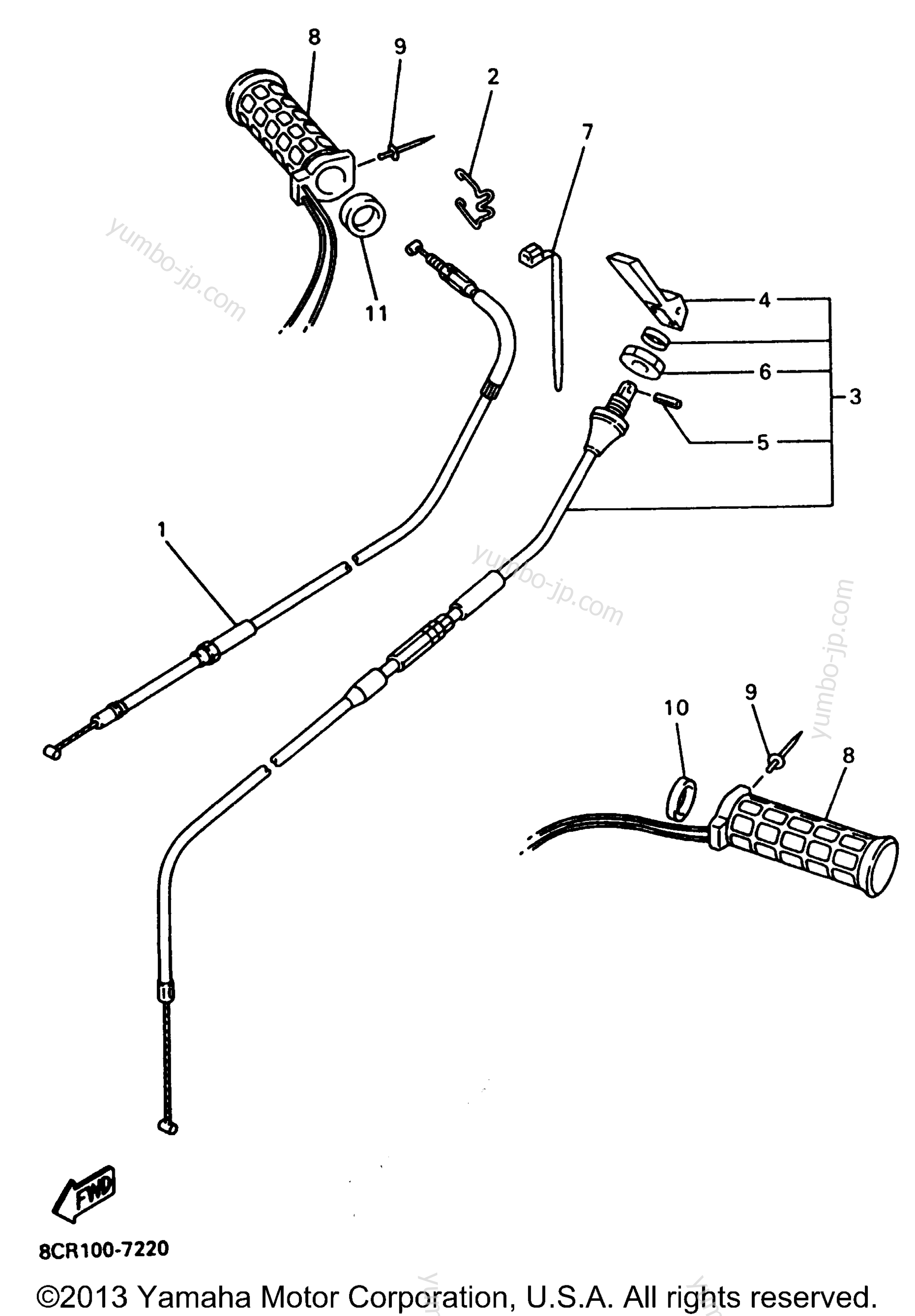 CONTROL CABLE for snowmobiles YAMAHA VMAX 600 XTC (REVERSE) (VX600XTCRA) 1997 year