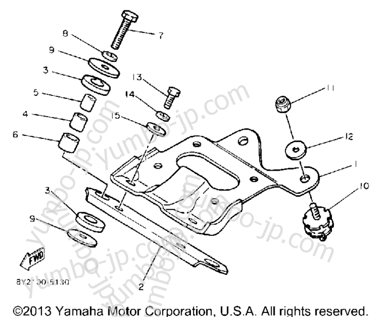 Engine Bracket для снегоходов YAMAHA ENTICER 340T (LONG TRACK) (ET340TK) 1986 г.