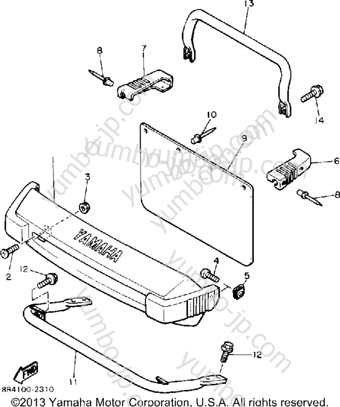 Bumper for snowmobiles YAMAHA BRAVO (BR250P) 1990 year