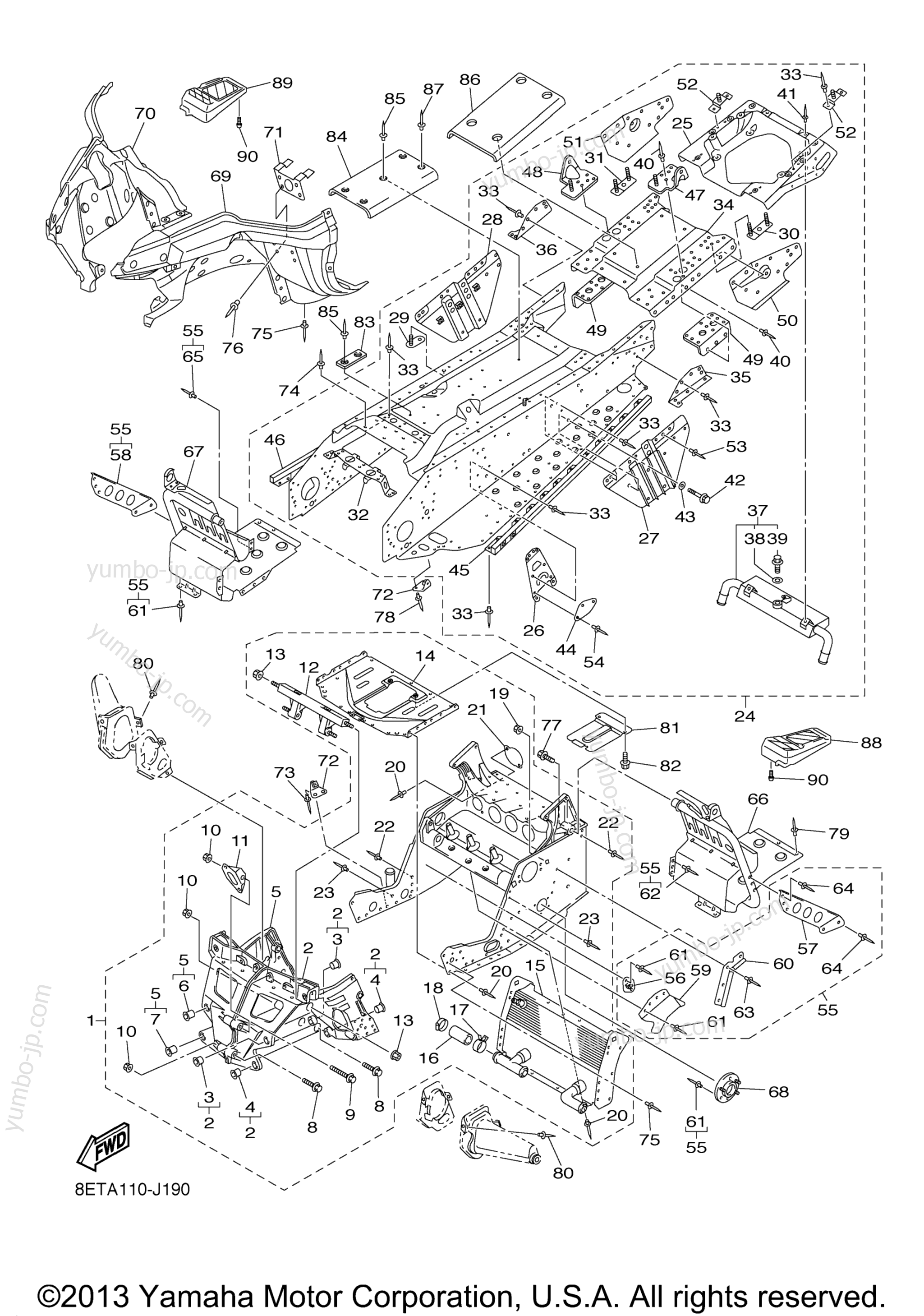 FRAME для снегоходов YAMAHA RS VENTURE (RST90ZS) 2010 г.