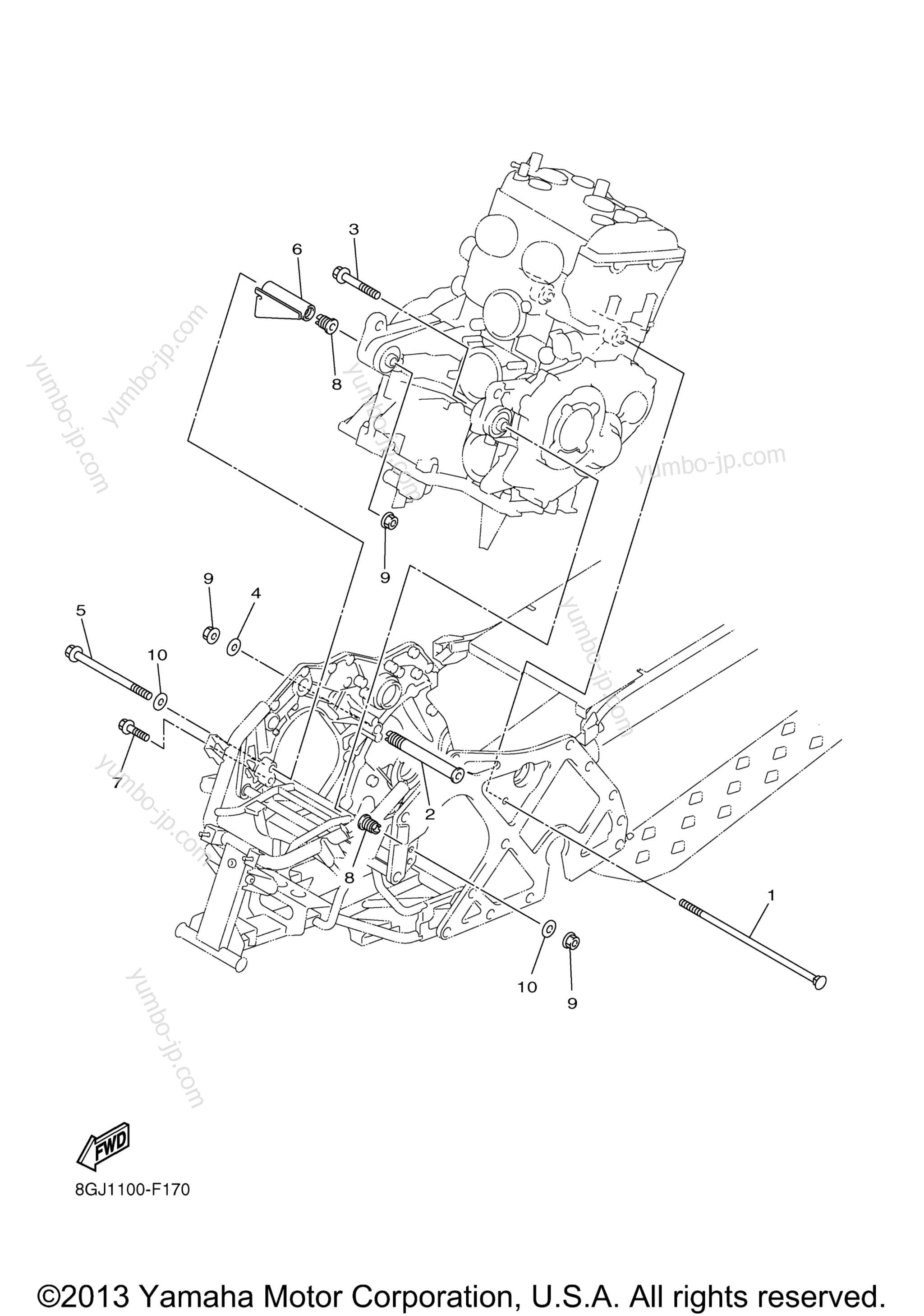 Engine Bracket for snowmobiles YAMAHA VENTURE LITE (PZ50VTXL) 2008 year
