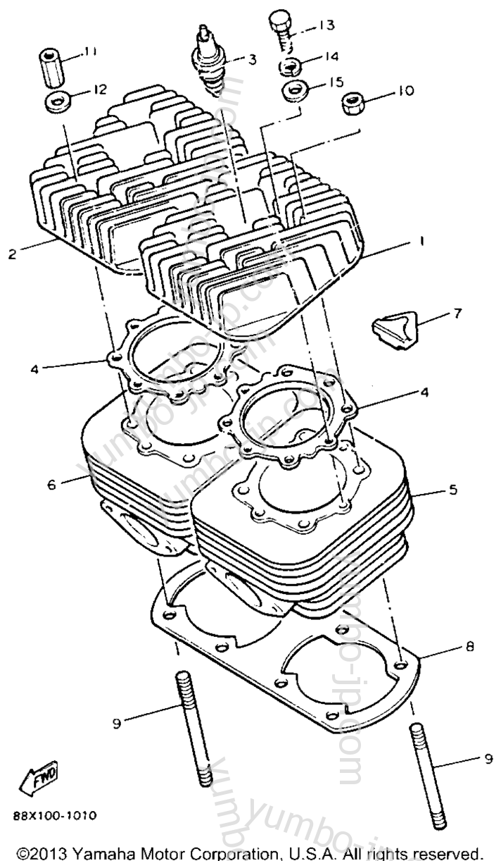 CYLINDER for snowmobiles YAMAHA PHAZER II LE (ELEC START) (PZ480ER) 1991 year