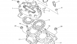 CYLINDER HEAD for снегохода YAMAHA VMAX 500 DELUXE (ELEC START) (VX500DXF)2001 year 