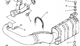 Exhaust for снегохода YAMAHA ENTICER 340T (LONG TRACK) (ET340TJ)1985 year 