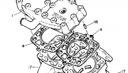 Cylinder Head-Cylinder for снегохода YAMAHA EXCITER LE (ELEC START) (EX570EP)1990 year 