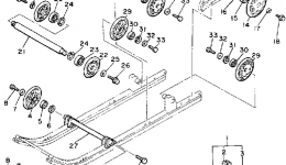 Track Suspension 1 for снегохода YAMAHA ENTICER LTR (LONG TRACK+REVERSE) (ET340TRM)1988 year 