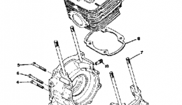 Crankcase - Cylinder - Cylinder Head Sl292c for снегохода YAMAHA SL292C CA1973 year 