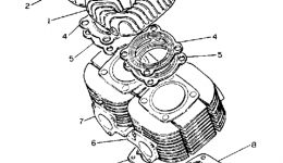 CYLINDER for снегохода YAMAHA ENTICER LTR (LONG TRACK+REVERSE) (ET340TRM)1988 year 