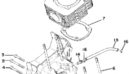 Crankcase - Cylinder for снегохода YAMAHA ET250A1977 year 