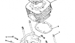 Crankcase - Cylinder for снегохода YAMAHA GP292B1973 year 