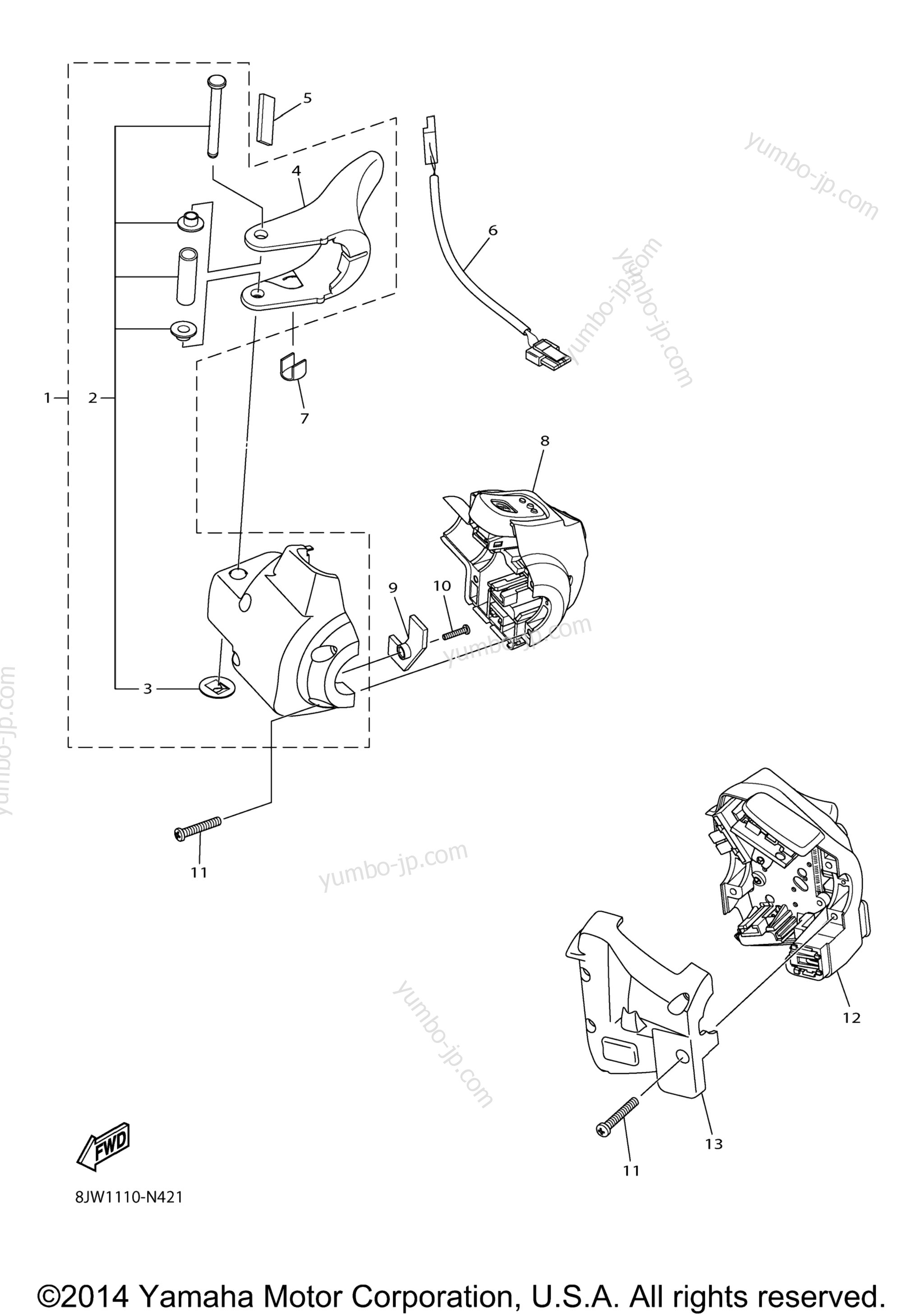 Handle Switch Lever для снегоходов YAMAHA SRVIPER L TX SE 1.25 (SR10LSFO) 2015 г.