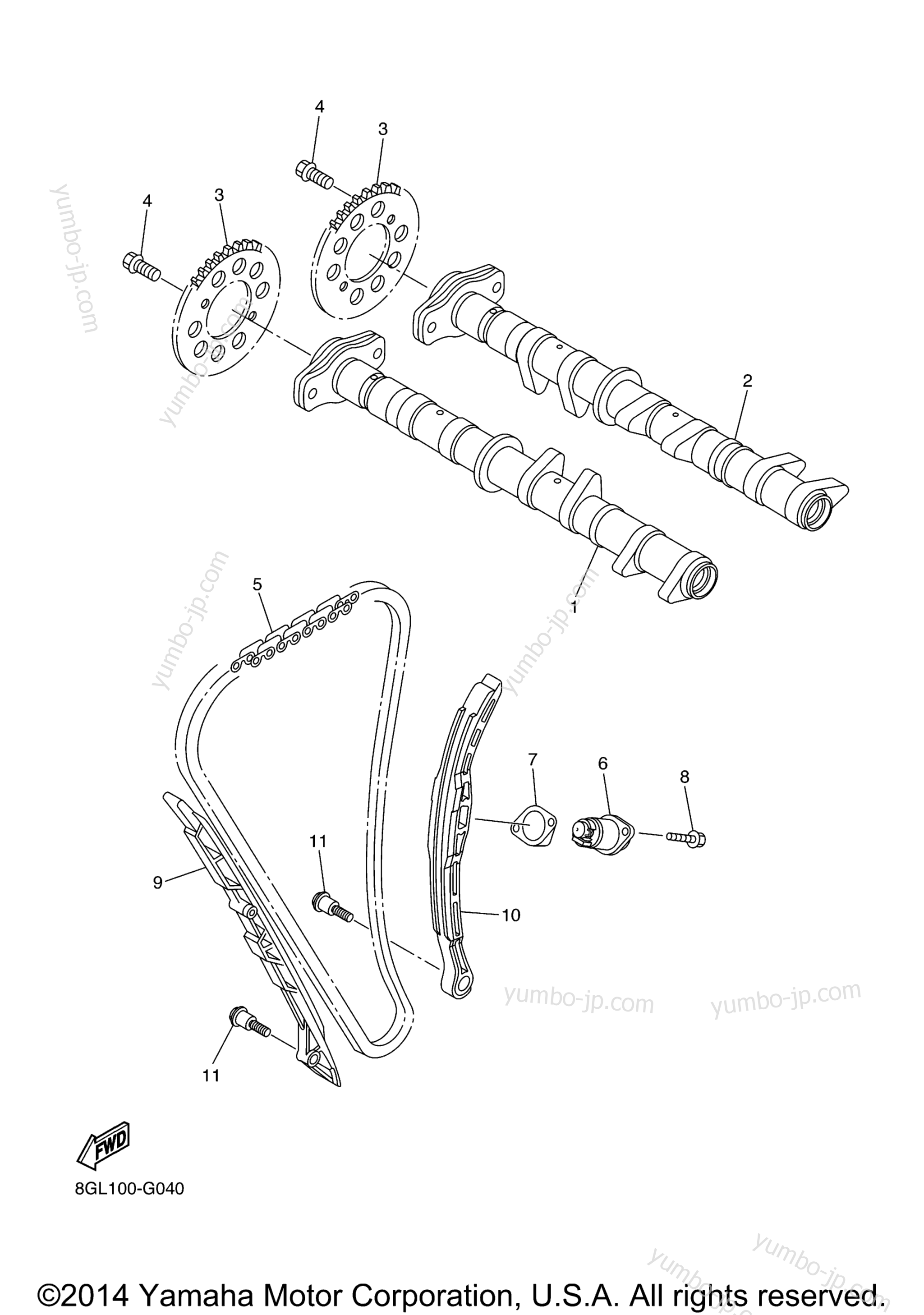 Camshaft Chain для снегоходов YAMAHA SRVIPER R TX LE (SR10RLFO) 2015 г.