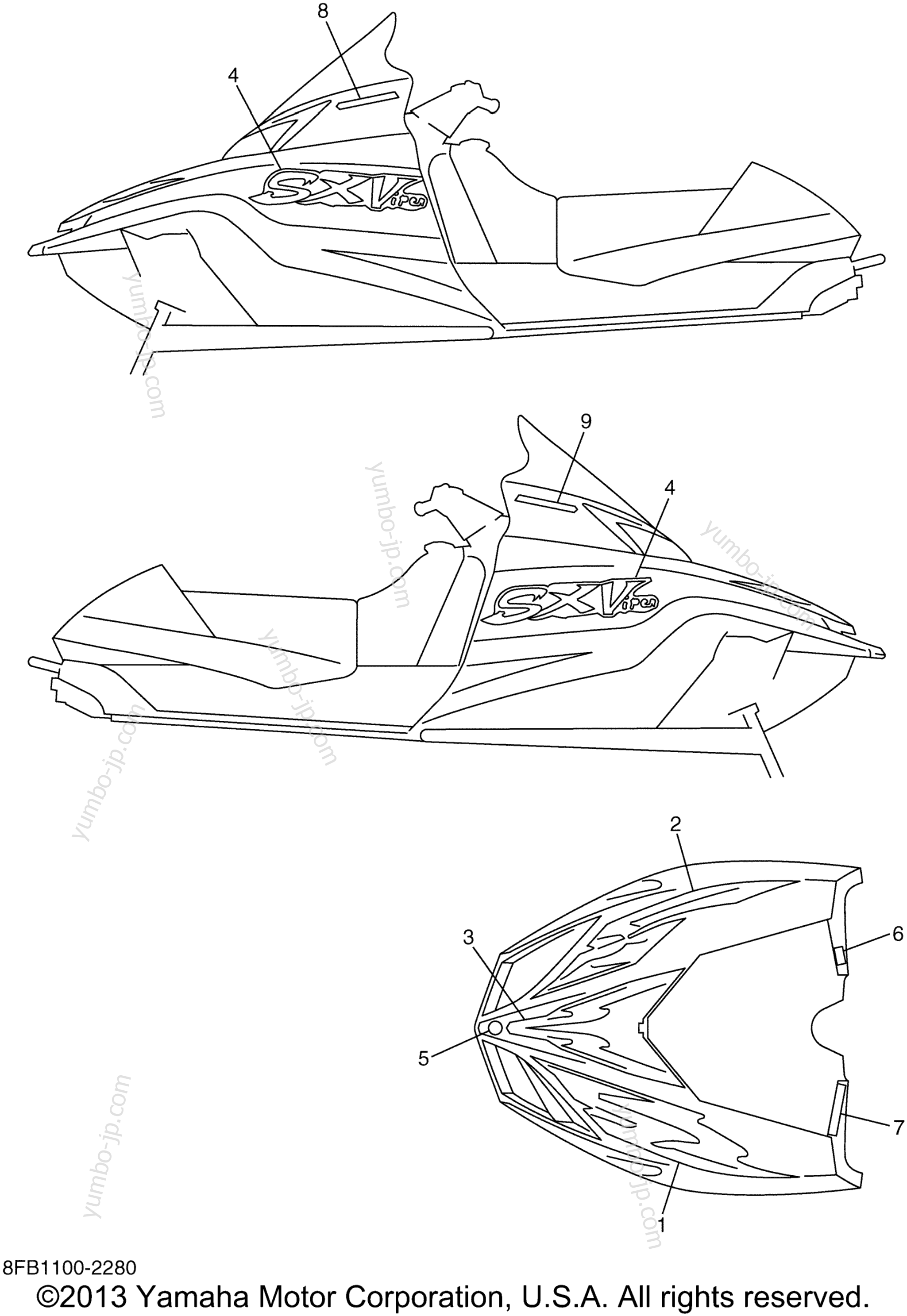 EMBLEM for snowmobiles YAMAHA SXVIPER ER (ELEC START) (SXV700ERG) 2002 year
