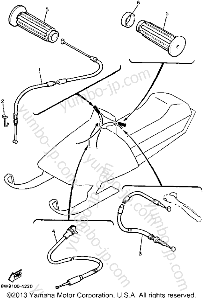 Control - Cable для снегоходов YAMAHA ENTICER 340 (ET340K) 1986 г.