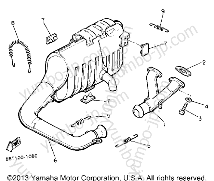 Exhaust for snowmobiles YAMAHA VENTURE XL (VT480R) 1991 year