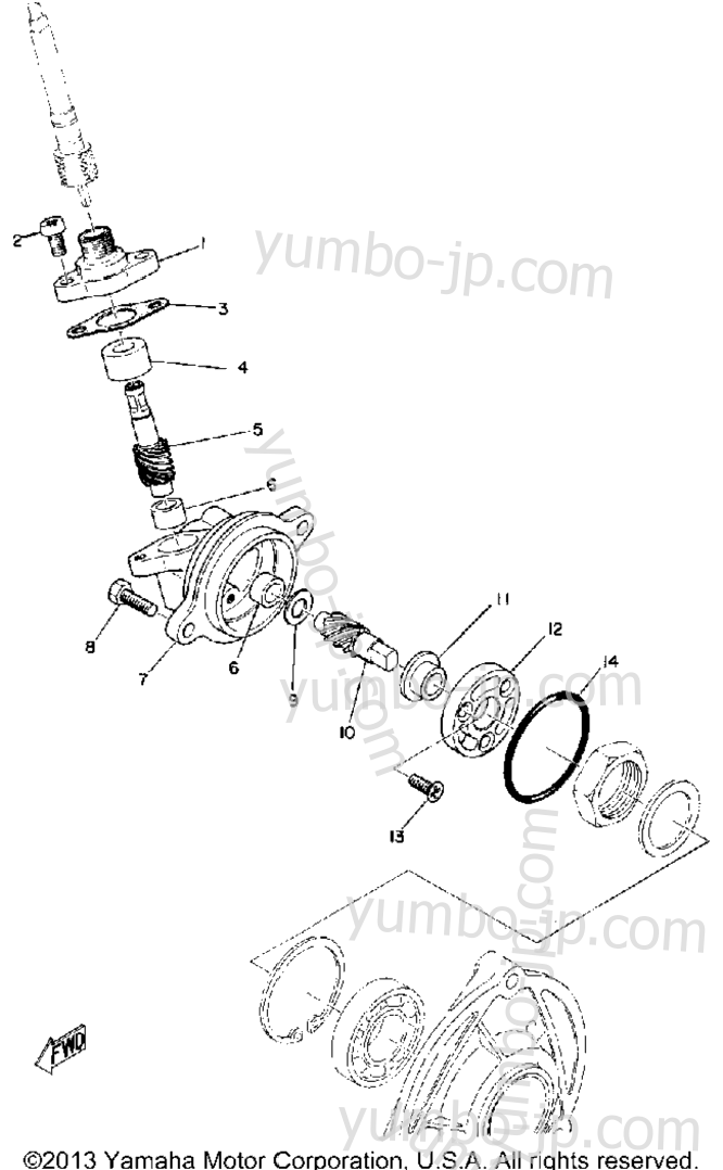 Speedometer Gear Unit for snowmobiles YAMAHA SR433B (SR433B) 1972 year