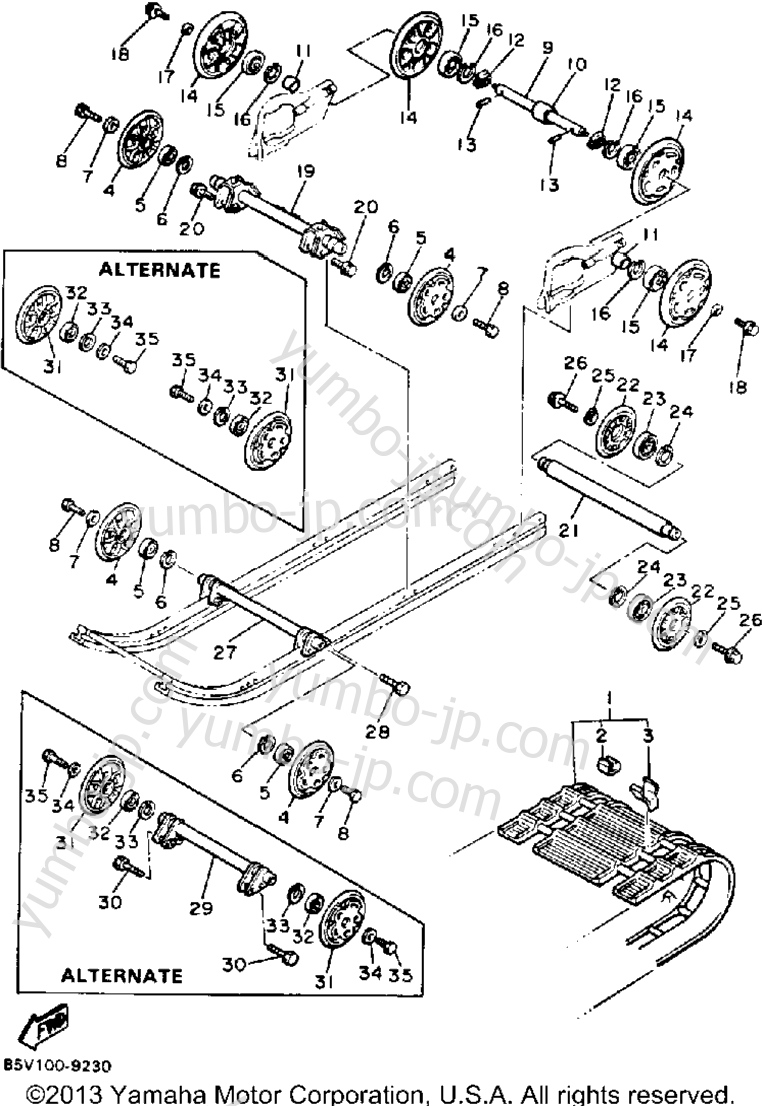 Track Suspension 1 for snowmobiles YAMAHA ENTICER LTR (LONG TRACK+REVERSE) (ET400TRN) 1989 year