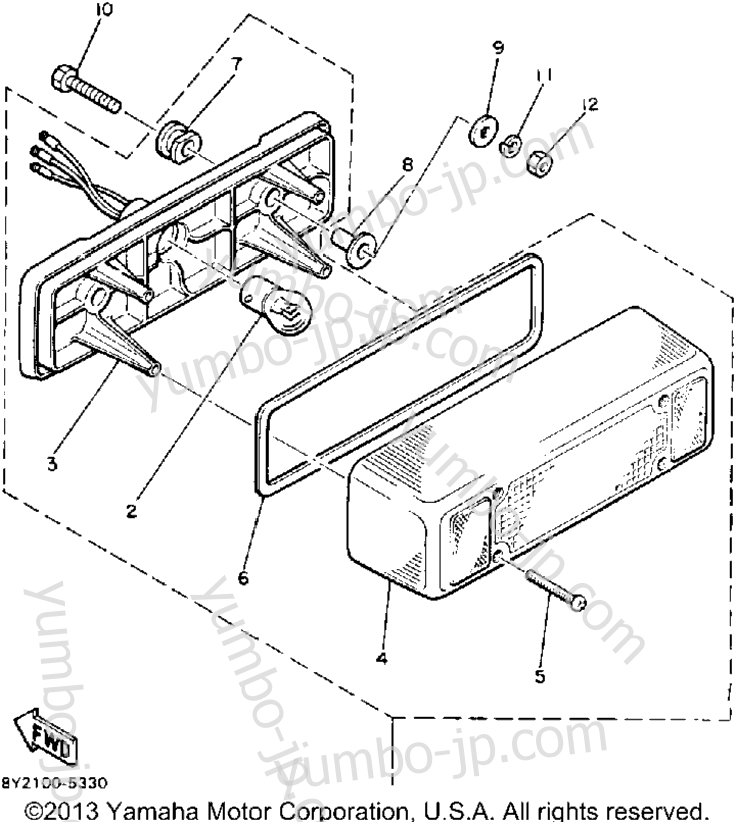 Taiillight for snowmobiles YAMAHA ENTICER 340 (ET340K) 1986 year