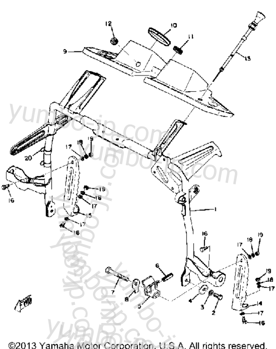 Steering Gate for snowmobiles YAMAHA TW433F 1974 year