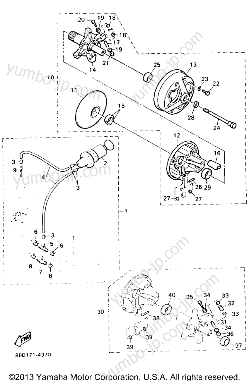 Engine (Alternate Parts) for snowmobiles YAMAHA BRAVO LT (BR250TU) 1994 year