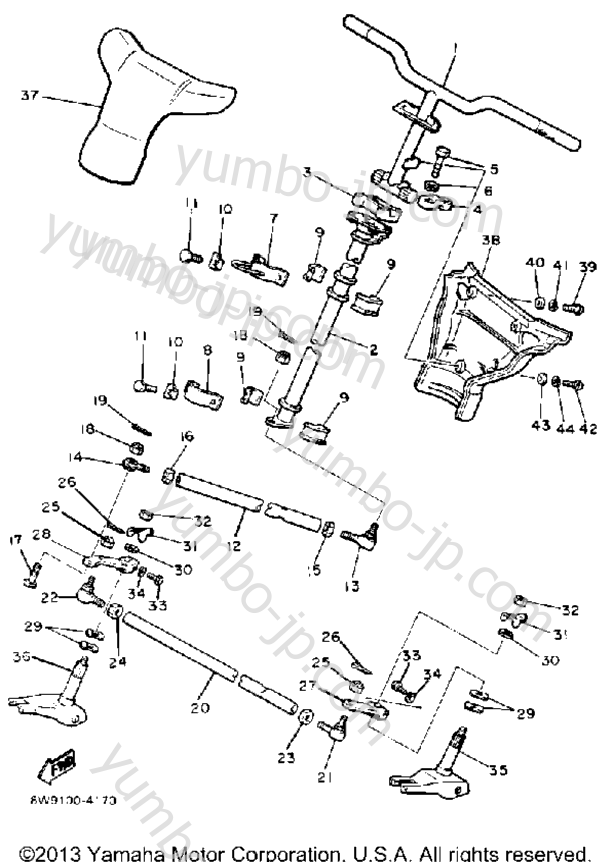 Steering for snowmobiles YAMAHA ENTICER 340 (ET340H) 1984 year