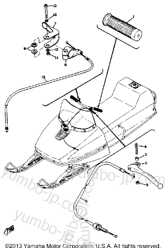 Grip & Wiring для снегоходов YAMAHA SS338 1969 г.