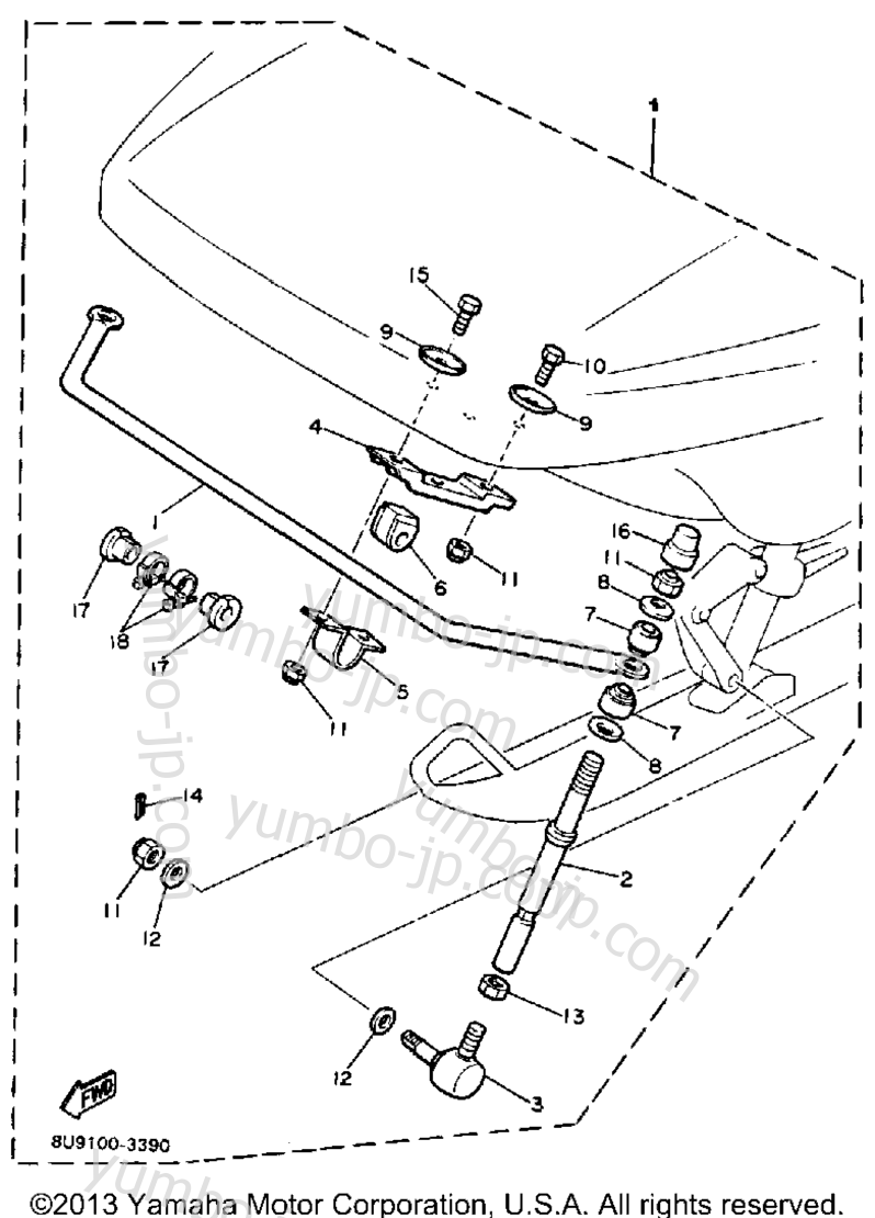 Stabilizer Kit (Optional) for snowmobiles YAMAHA V-MAX (VMX540J) 1985 year