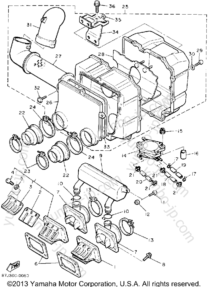 AIR CLEANER для снегоходов YAMAHA PHAZER II (PZ480S) 1992 г.