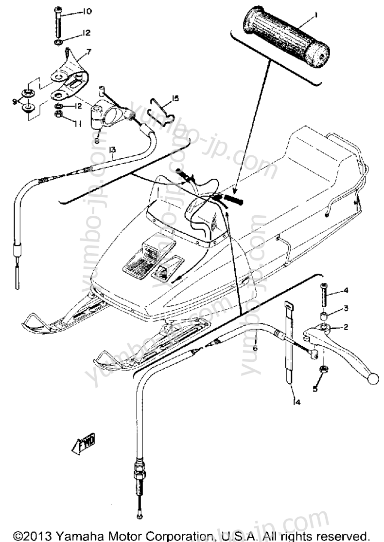 Grip - Wiring for snowmobiles YAMAHA GP643 1972 year