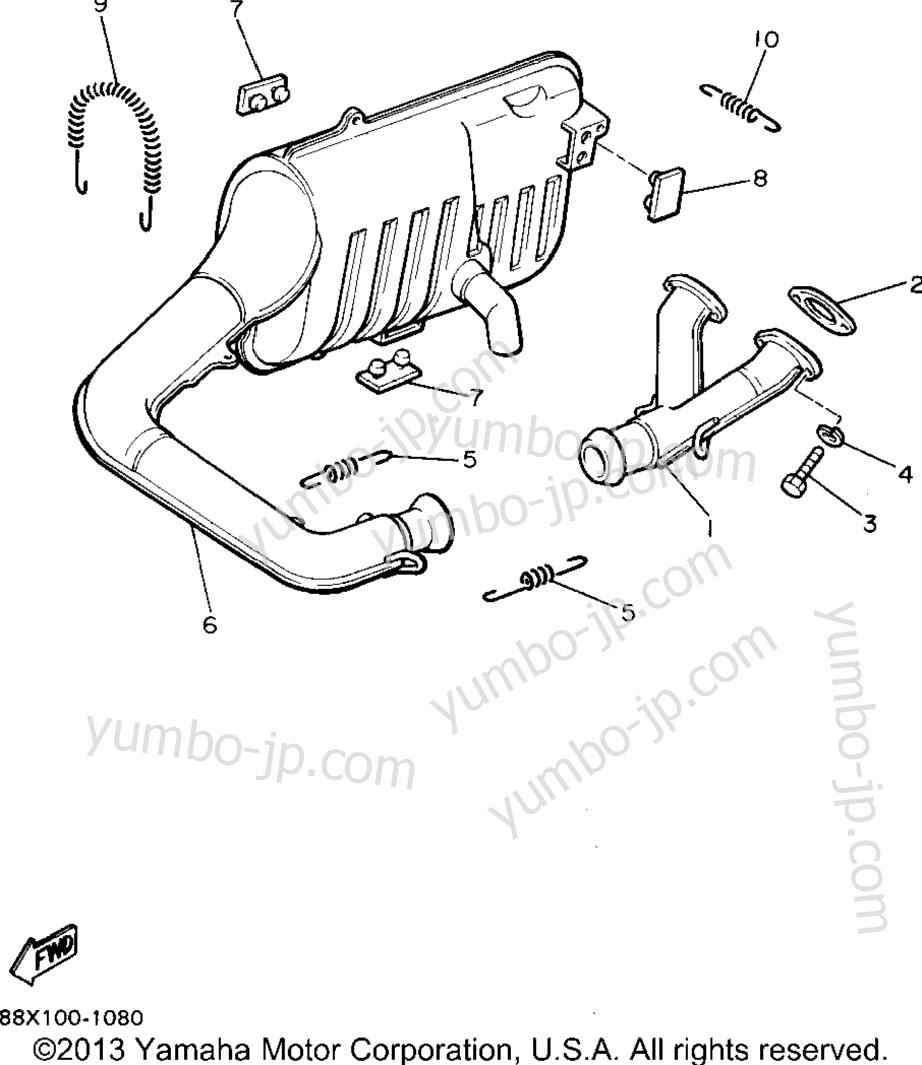 Exhaust for snowmobiles YAMAHA PHAZER II LE (ELEC START) (PZ480EU) 1994 year