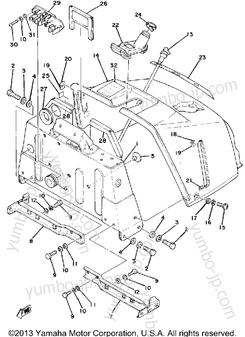 Steering Gate for snowmobiles YAMAHA ET340C 1979 year