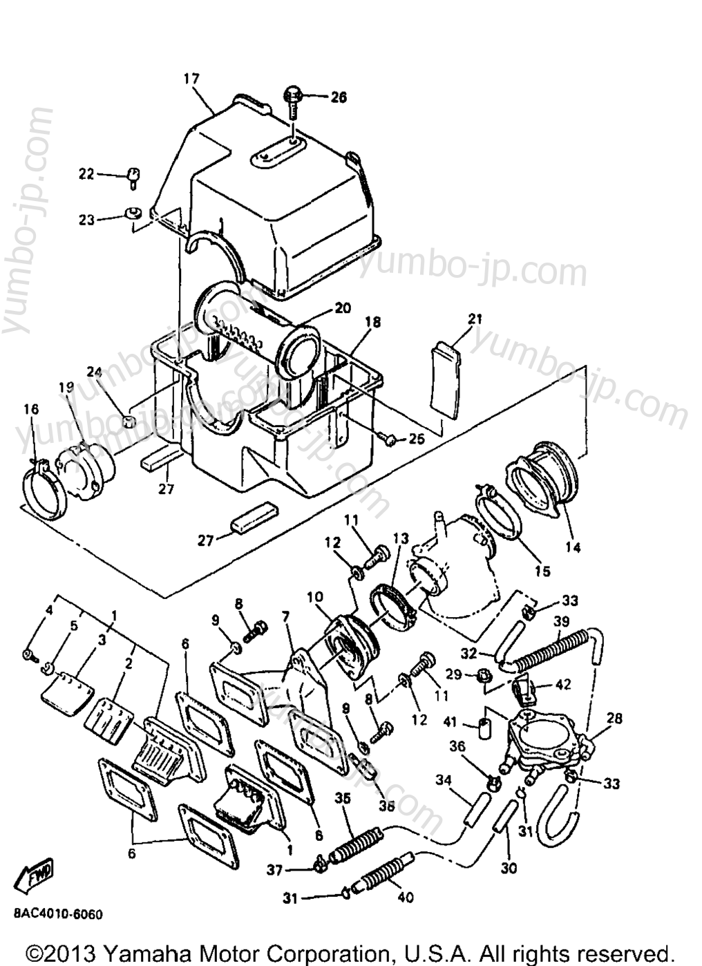 Intake for snowmobiles YAMAHA VK540 II (VK540EB) 1998 year